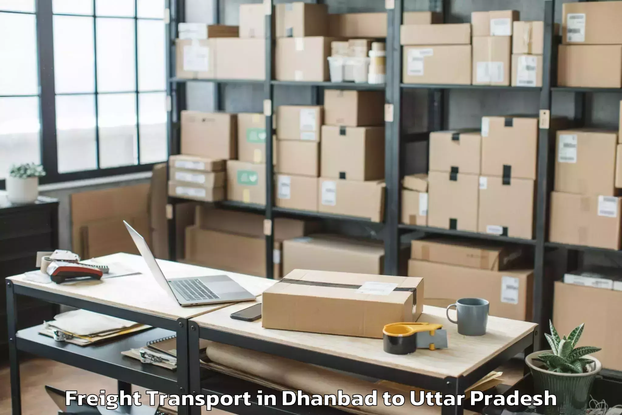 Book Dhanbad to Gaur City Mall Greater Noida Freight Transport Online